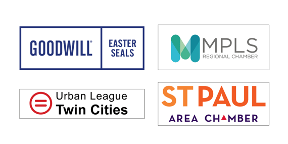 Goodwill-Easter Seals Minnesota, MPLS Regional Chamber, Urban League Twin Cities and St. Paul Area Chamber logos