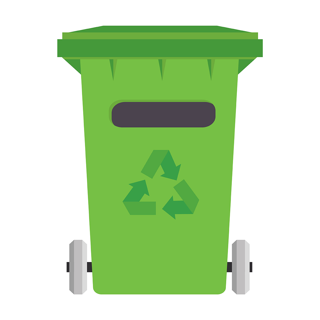 Large green recycle bin