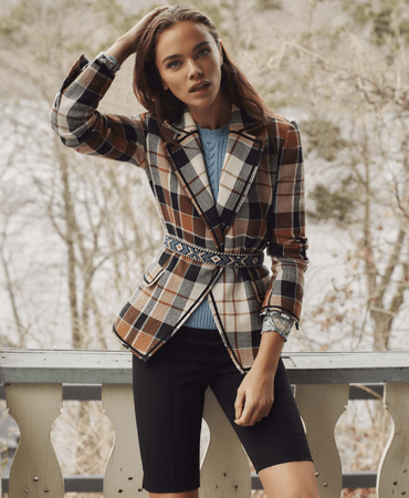 Photo of Veronica Beard wearing a plaid blazer.