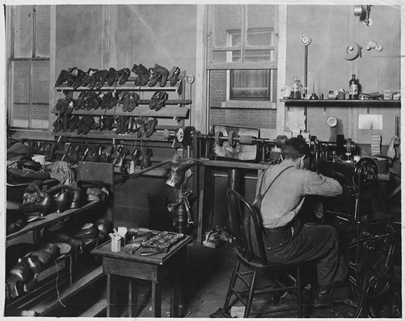 photo of shoemaker at work