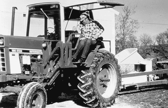 Photo of farmer on a tractor 