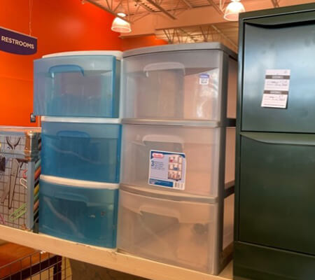 Photo of storage bins