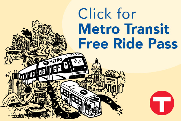 Click button to download Metro Transit pass to ride free to career fair on May 16