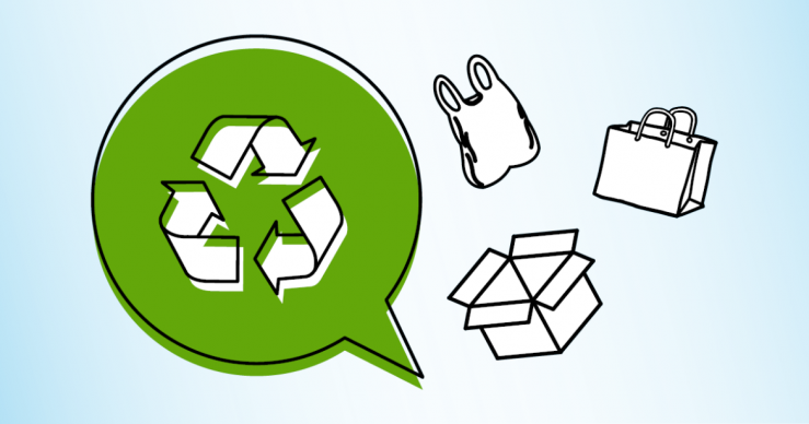 Recycling and bag icons