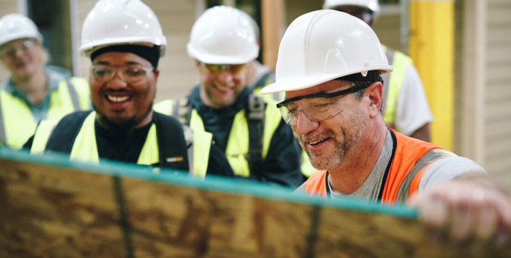 Photo of instructor teaching construction class.