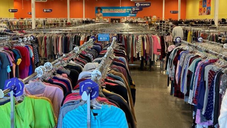 Photo of the interior of a Goodwill store.
