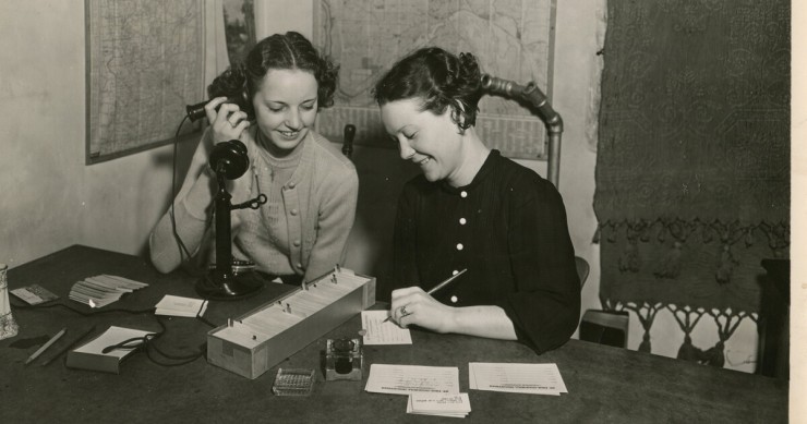 Two women working in 1930