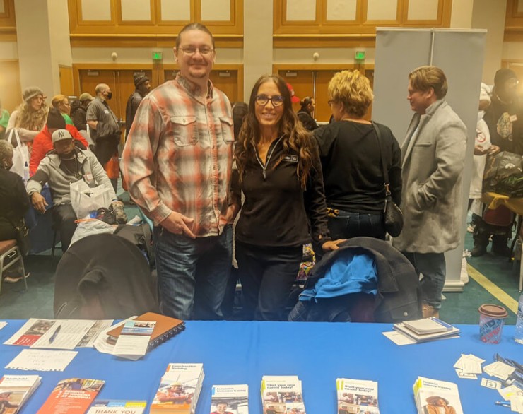 Left to right: Photo of Kyle Van Acker, workforce development manager and Jacqueline Reding, outreach & recruitment coordinator.